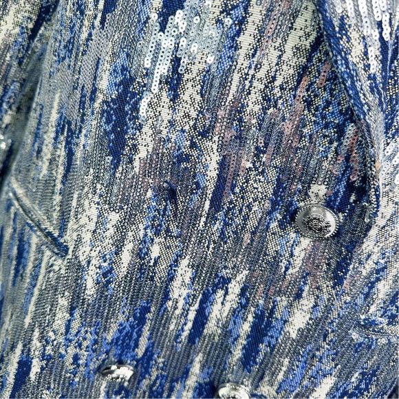 10 Crosby Derek Lam Walter Sequined Tweed Double-Breasted Jacket - Picture 12 of 12